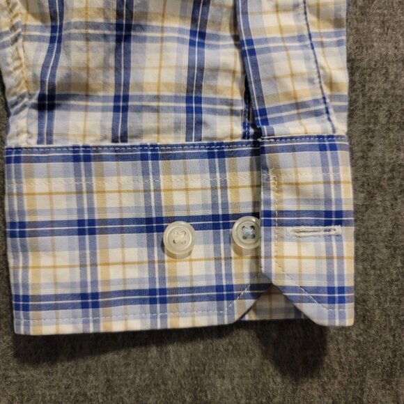 Banana Republic Blue and White Checkered Casual Button Down Shirt - Picture 4 of 12